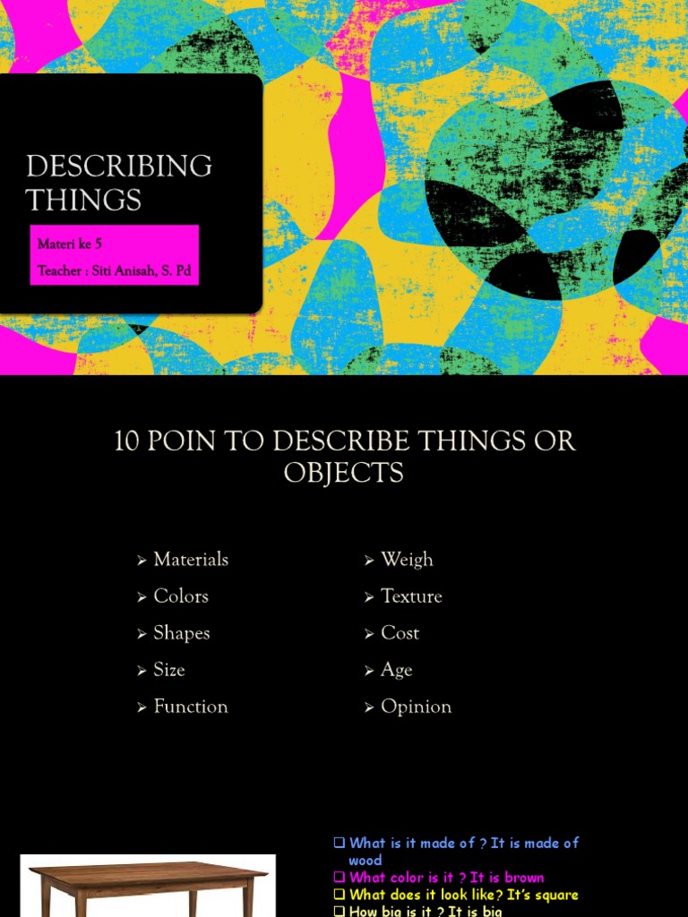 Describing Things PDF Blanket