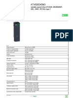 ATV630D45M3 Variable Speed Drive Spec Sheet