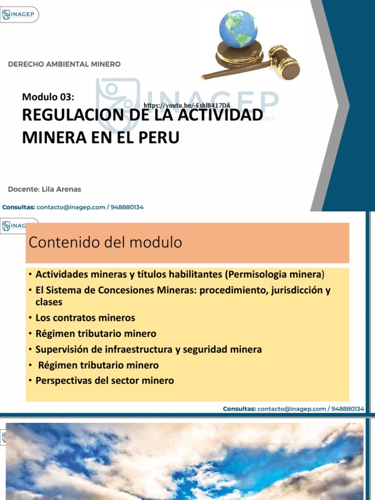 Modulo 03 REGULACION DE LA ACTIVIDAD MINERA EN EL PERU | PDF | Minería ...
