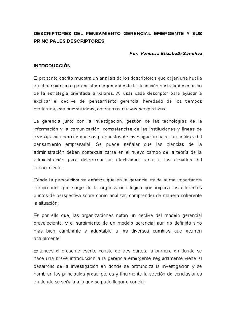 Pensamiento Gerencial Emergente | PDF | Tecnología de información y ...