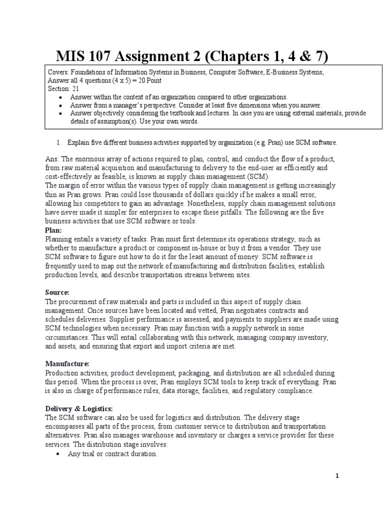 Business Activities and IT in Organizations | PDF | Supply Chain ...
