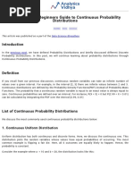 Statistics 101: Beginners Guide To Continuous Probability Distributions