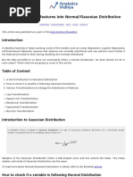 How To Transform Features Into Normal Gaussian Distribution