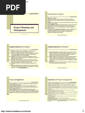 project planning and management