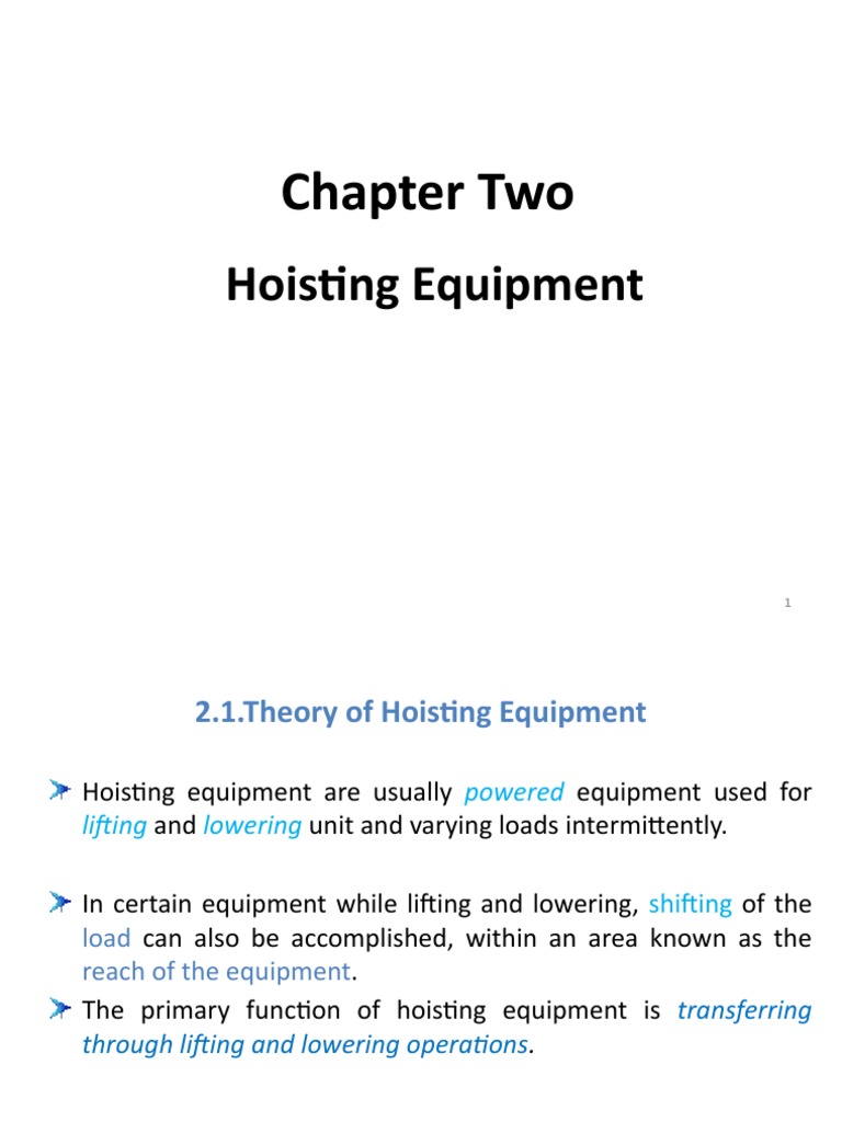 Chapter Two Hoisting Equipment PDF Wire Rope