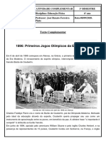 Primeiros Jogos Olímpicos da Era Moderna em 1896