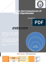 Roles Activities and Competencies Of: Office Suprintendet