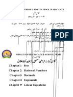 Chapter1: Sets Chapter : Rational Numbers Chaptera: Decimals Chapter4: Exponents Chapter 9: Linear Equations