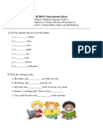 Adjectives and Gender Revision Worksheet for Grade 1 English