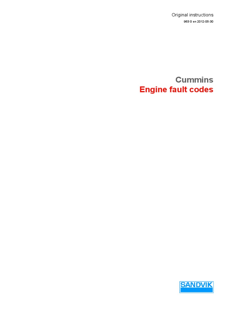 Engine Fault Codes Cummins PDF Throttle Turbocharger