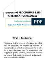 Tendering Procedures & It's Attendant Challenges