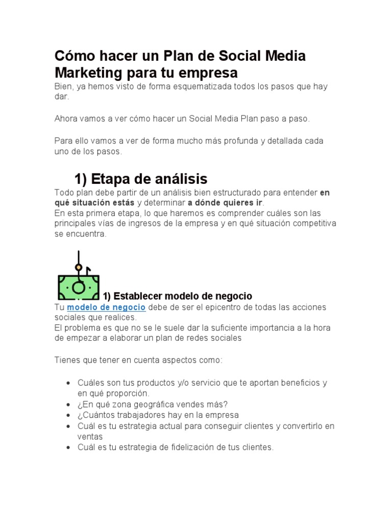 Guía para Crear un Plan de Social Media | PDF | Análisis FODA | Marketing