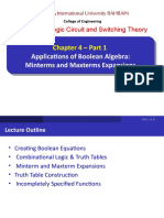 Chapter 4 - Part 1: Applications of Boolean Algebra: Minterms and Maxterms Expansions