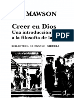 Mawson T J Creer en Dios Una Introduccion A La Filosofia de La Religion Siruela 2012