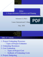 Project Resource Estimation and Planning: Lunar International College July, 2021
