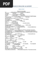 Advance English Academy Mcqs Test