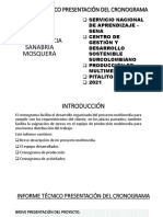 Informe Técnico Presentación Del Cronograma: Elvira Patricia Sanabria Mosquera