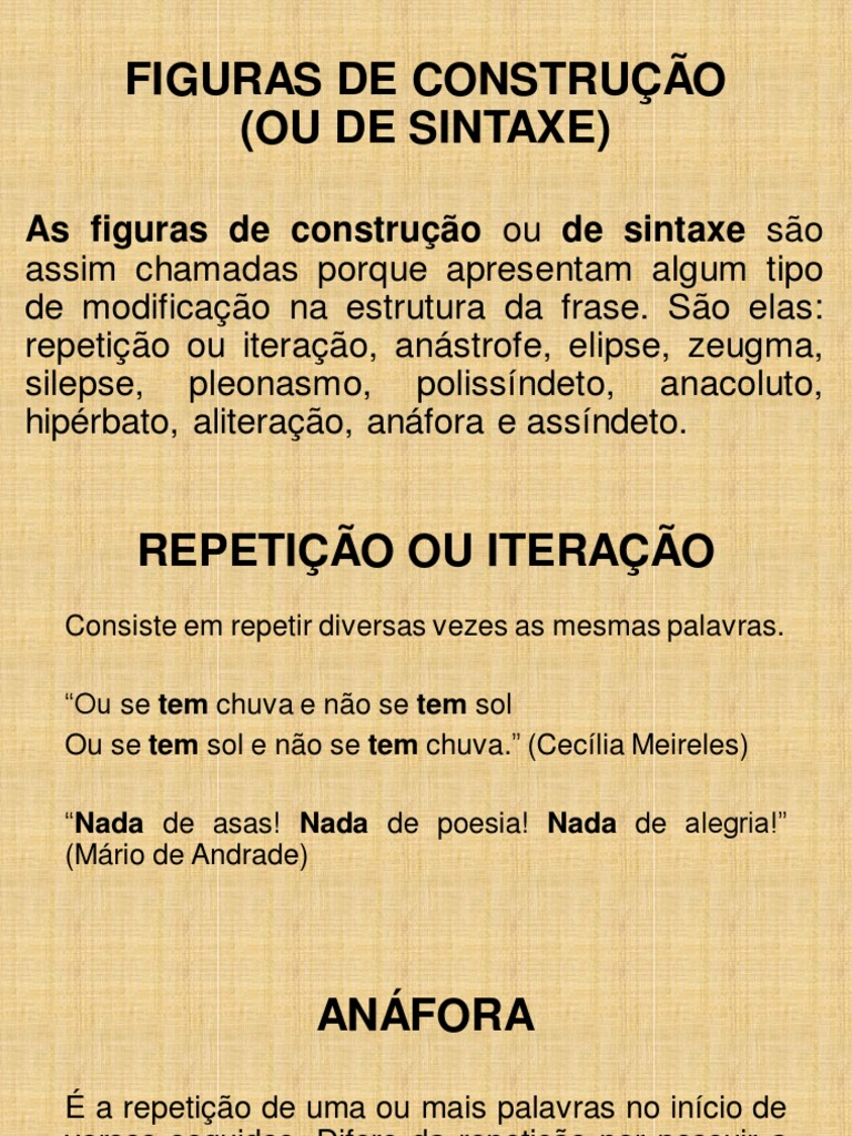 Figuras de Construção (Ou de Sintaxe) | PDF | Mecânica da linguagem ...