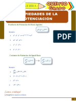 Propiedades de La Potenciación para Quinto Grado de Primaria