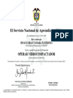 El Servicio Nacional de Aprendizaje SENA: Operar Vibrocompactador