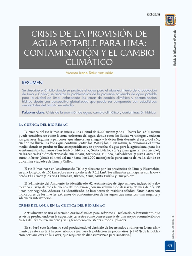 Crisis del Agua en Lima: Cambio Climático y Contaminación | PDF | Gases ...