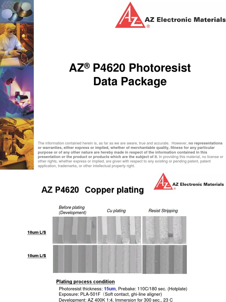 Az p4620 Photoresist PDF Photolithography Nanotechnology
