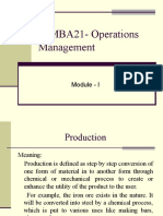 20MBA21-Operations Management: Module - I