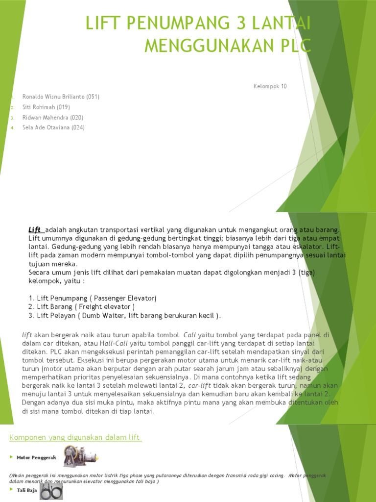 Lift 3 Lantai dengan PLC | PDF