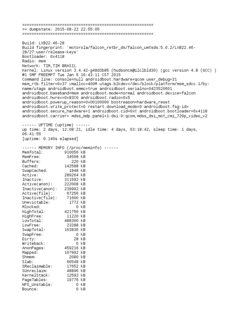 Motorola Falcon Dumpstate Report | PDF | Software Development ...