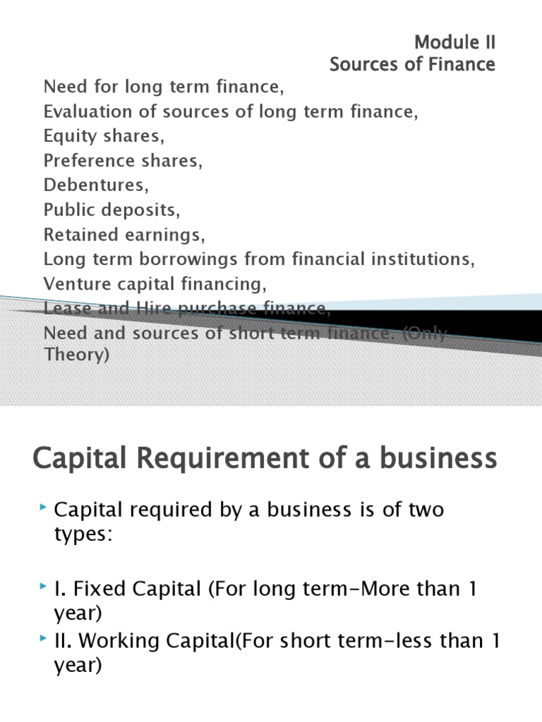 Long-Term Finance Sources Overview | PDF | Preferred Stock | Equity ...