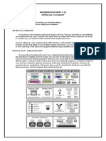 Information Sheet 1.11 Setting Up A Computer: Learning Objectives