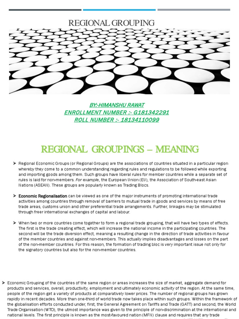 Regional Grouping ByHimanshu Rawat ENROLLMENT NUMBERG181342291