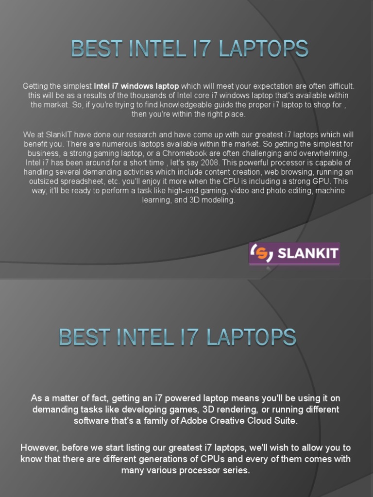 Best Intel I7 Laptops | PDF | Laptop | Central Processing Unit