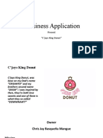 Bussiness Application: Present "C'jays King Donut"
