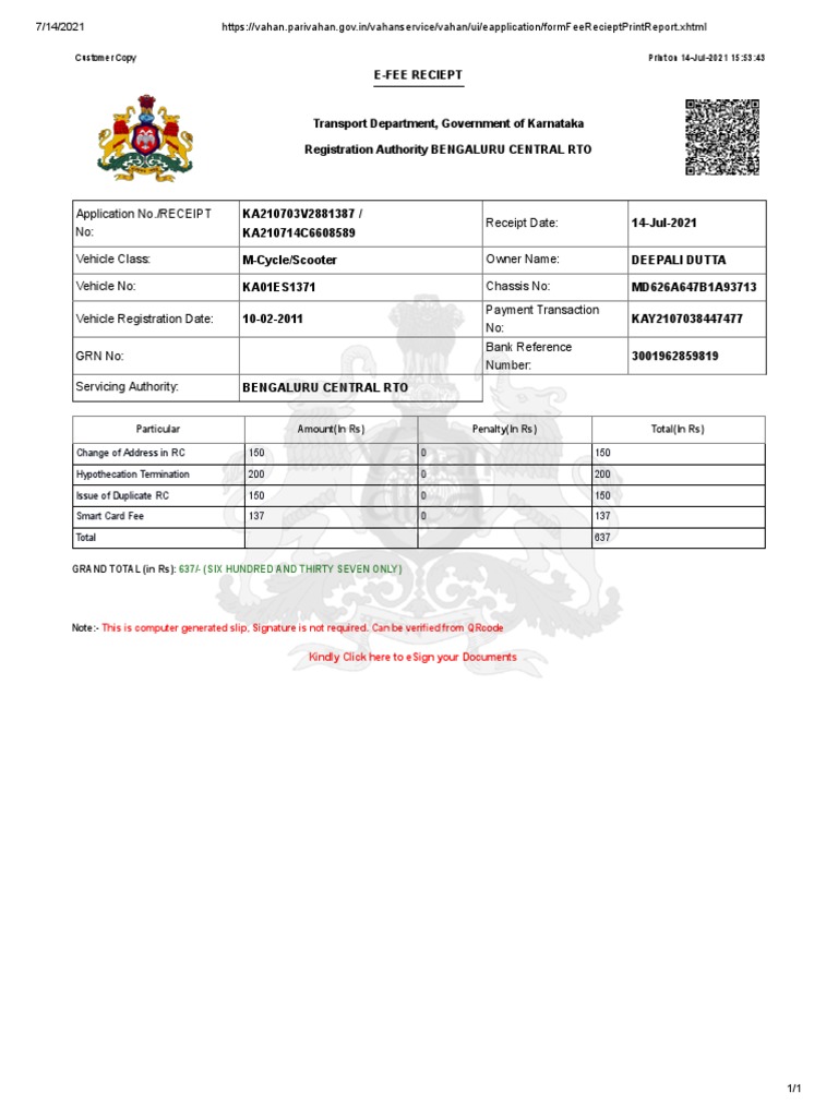 Form Fee Reciept Print Report | PDF | Receipt | Financial Services