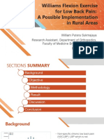 Williams Flexion Exercise For Low Back Pain: A Possible Implementation in Rural Areas