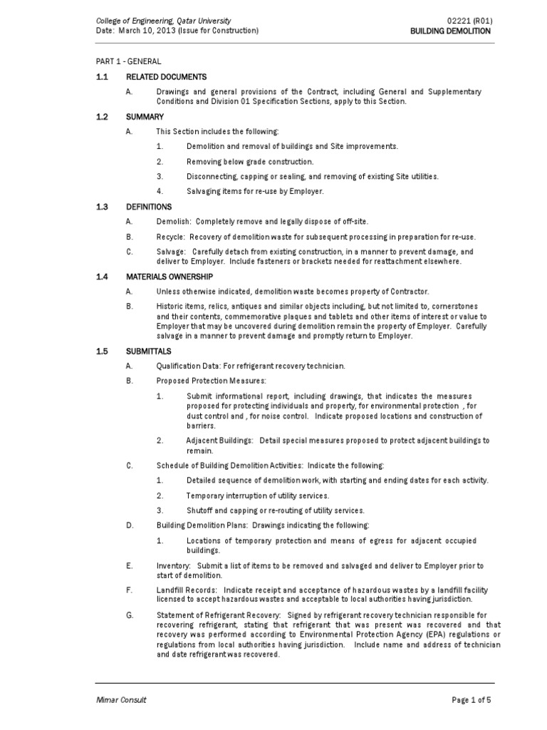 Building Demolition Guidelines | PDF | Demolition | Economic Sectors