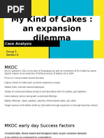 My Kind of Cakes: An Expansion Dilemma: Case Analysis