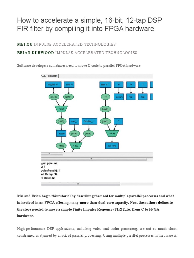 FPGA Acceleration for 16-bit FIR Filter | PDF | Field Programmable Gate ...