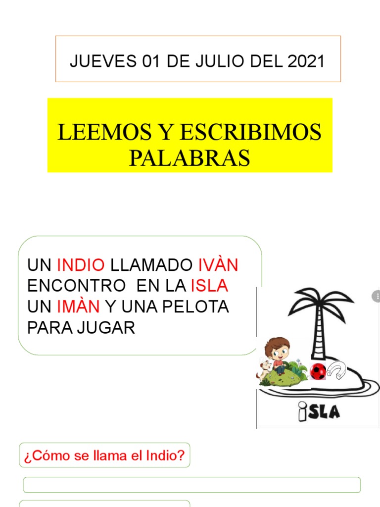Leemos y Escribimos Palabras 01 de Julio | PDF