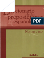 Diccionario de Las Preposiciones Espanolas ZORRILLA Alicia PDF