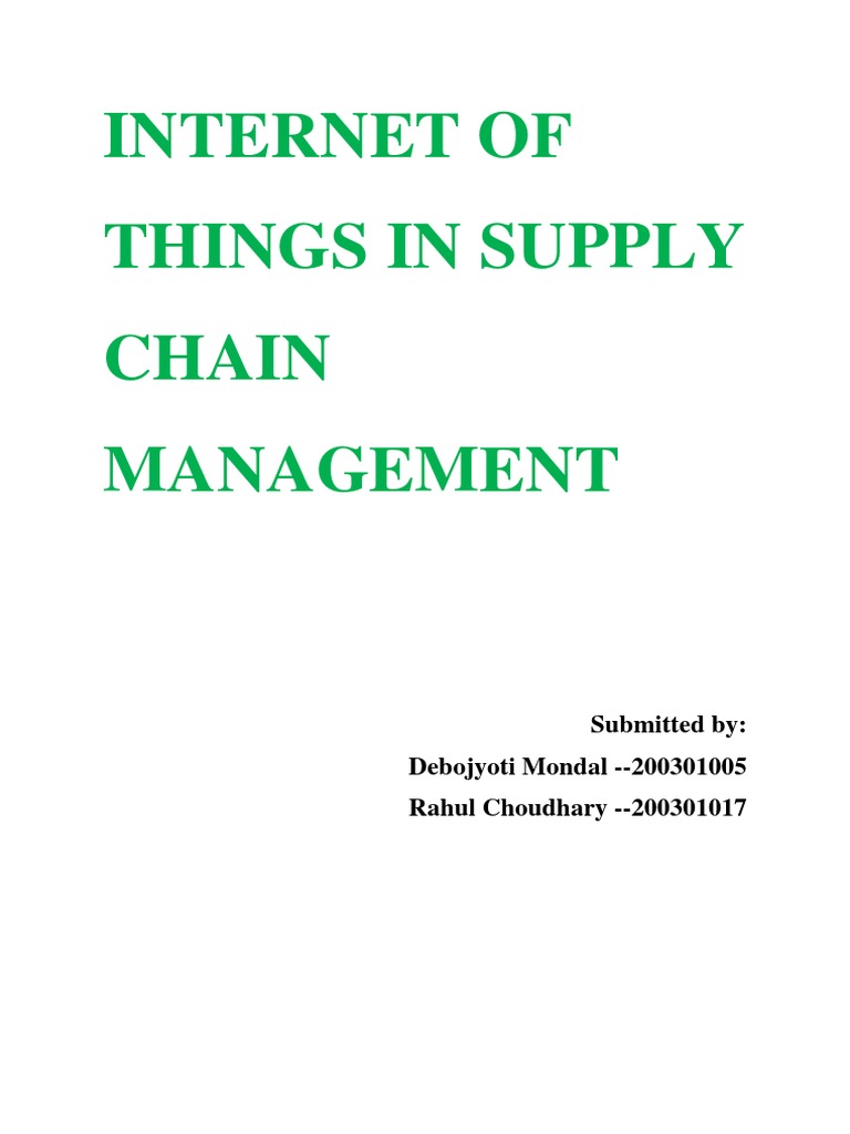 Report-IoT - Supply Chain | PDF | Internet Of Things | Supply Chain