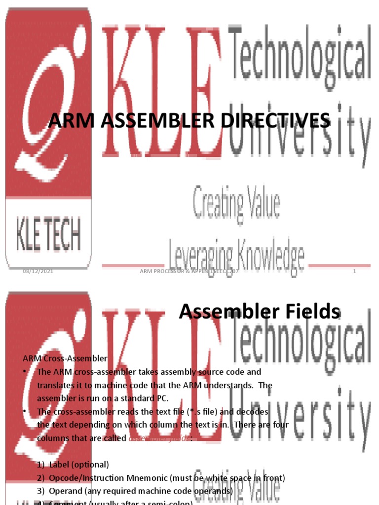 ARM Assembler Directives Overview | PDF | Assembly Language | Arm ...