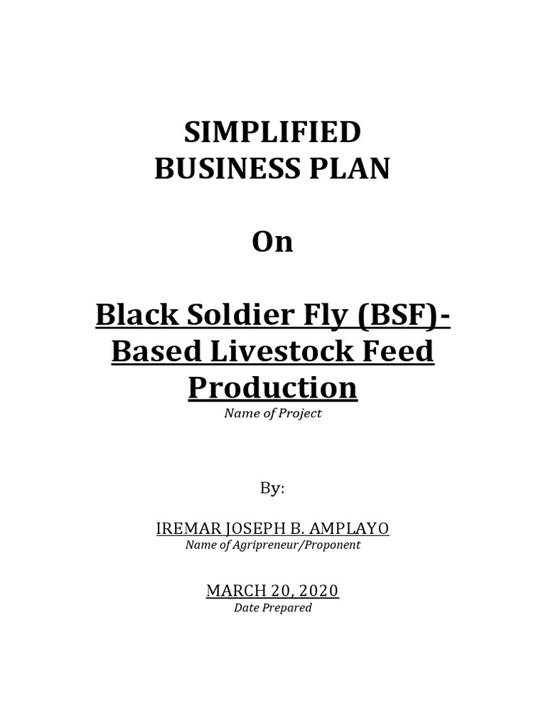 livestock feed production business plan pdf