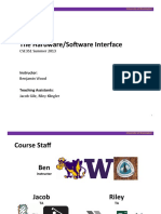 The Hardware/So7ware Interface: CSE351 Summer 2013