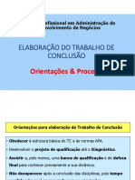 Elaboração Do Trabalho de Conclusão - Oreintações Gerais