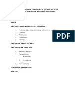 Formato Estructura de Propuesta Del Proyecto de Investigación de Ingeniería Industrial