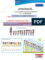 Matematica Conociendo Los Numeros Ordinales