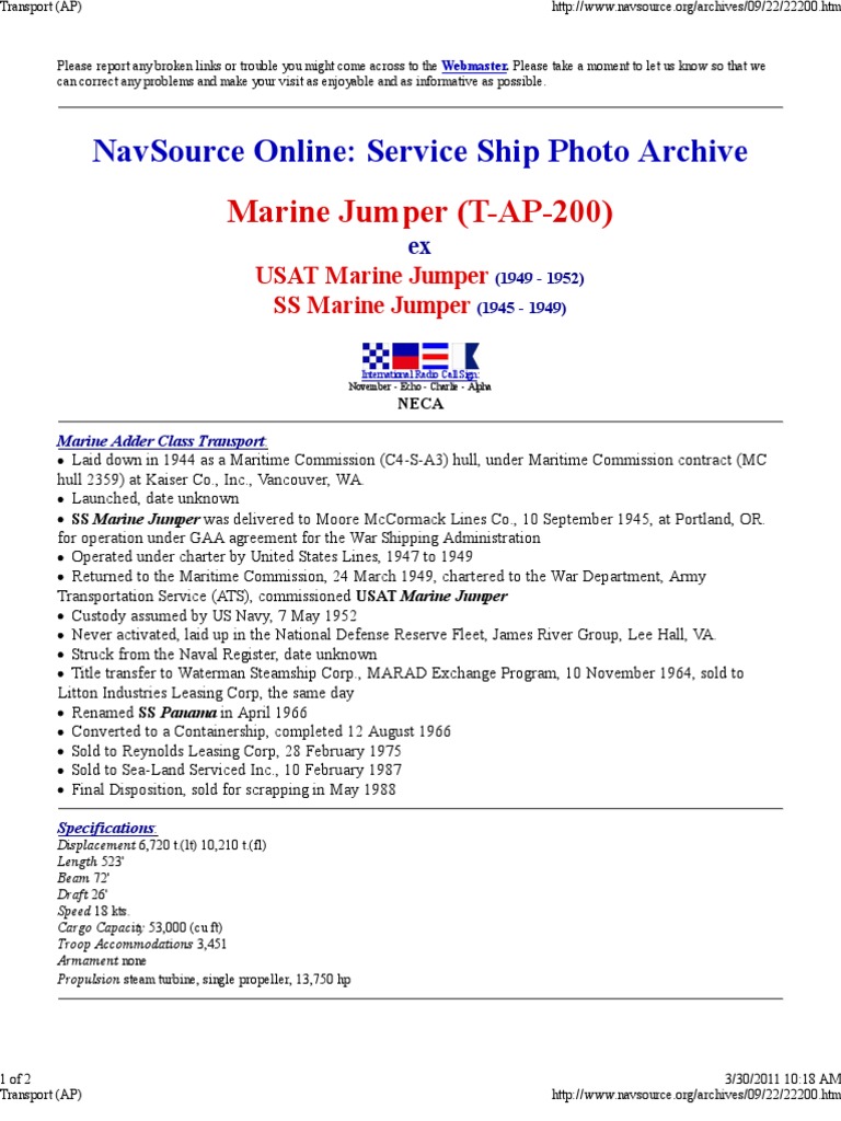 SS Marine Jumper United States Maritime Commission Steamship