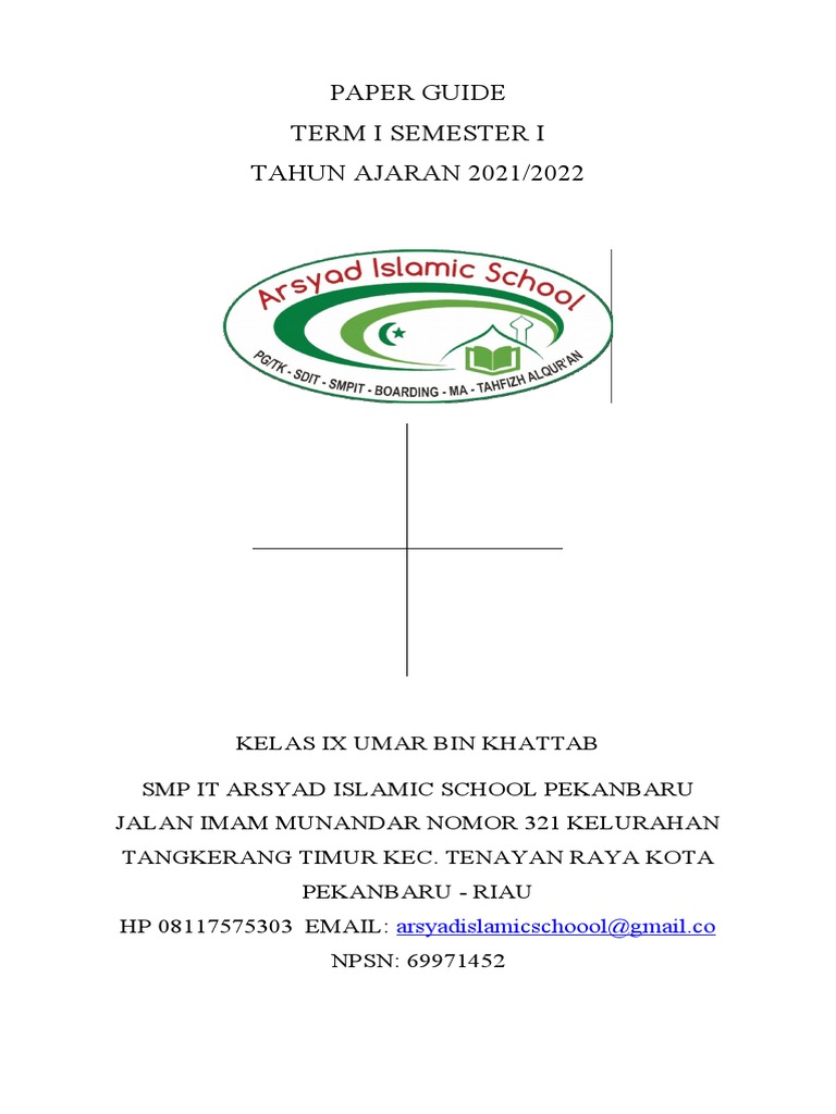 Paper Guide Ix Term I Semester Ganjil T A 2020 2021 Pdf